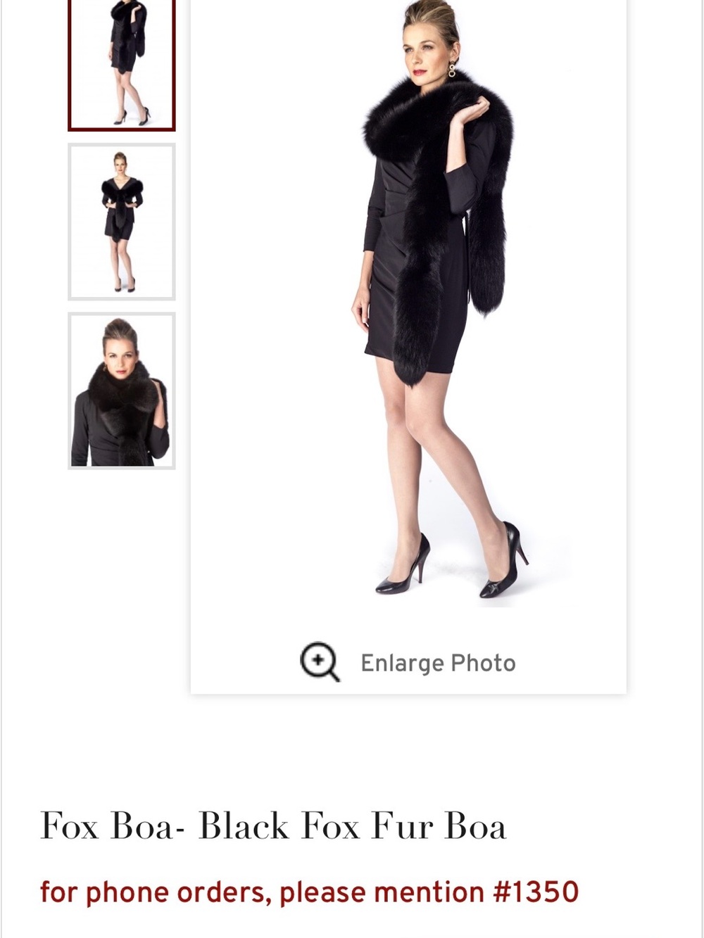 Madison Avenue Mall Furs Black Fox Fur Boa - Luxurious Women’s Wrap